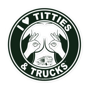 I Love Titties Tatas and Trucks Vinyl Stickers Wall Decals - Bild 1 von 4