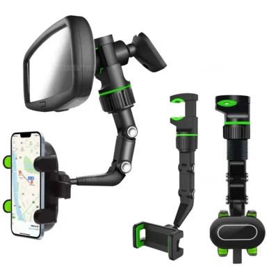 Soporte para teléfono de coche 360° giratorio y retráctil espejo retrovisor montaje universal Foto 1 de 4