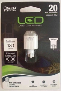 Feit LED Landscape Low Voltage 12V 20W/2.5W Wedge Lamp Light 180 Lumens-Save 2+ - Picture 1 of 1