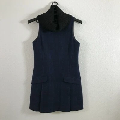 Theory Tadako A-Line Cowl Neck Sleeveless Wool Dress 60s Inspired Womens Size 10 - Image 1 of 4