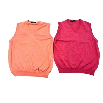 DOIS coletes de lã merino Bobby Jones rosa laranja tamanho grande - Imagem 1 de 4