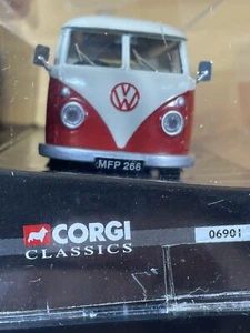 1997 Corgi Classics Volkswagen Van 1/43 Scale Die Cast Model Car Red/White 06901 - Picture 1 of 4