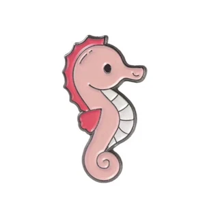 Seahorse Ocean Enamel Pin Pink Adventure Cartoon Brooch Lapel Badge Jewelry New - Picture 1 of 5