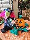 Scary Witch and Pumpkin TY Beanie Babies Halloween Vintage 1998 & 2000