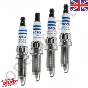 4 Bosch Double Platinum Spark Plugs For BMW Z4 Roadster 2.0 i 2005 to 2009 - Picture 1 of 12