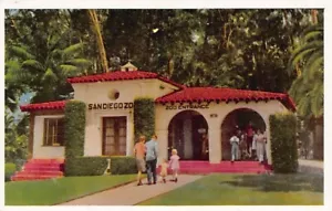 Postkarte ca: Haupteingang, San Diego Zoo, Kalifornien, - Bild 1 von 2