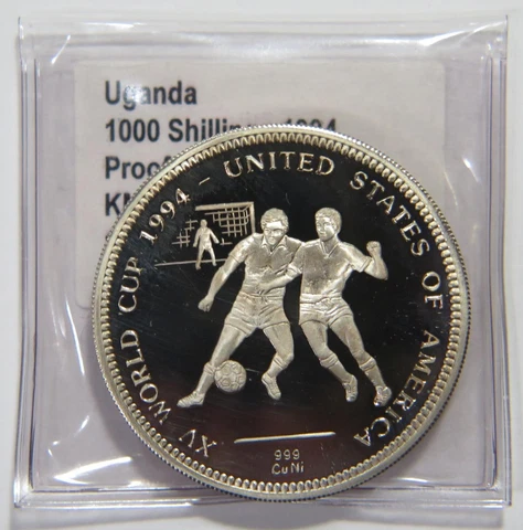 UGANDA 1994 1000 SHILLINGS FIFA WORLD CUP CHAMPIONSHIP U.S.A. SOCCER COIN 🌈⭐🌈 Cover