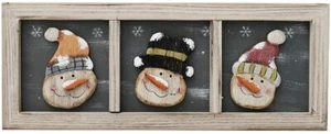 Wood Snowman Wall Decor Hanging Christmas Sign, Rustic Christmas Snowman - Picture 1 of 7