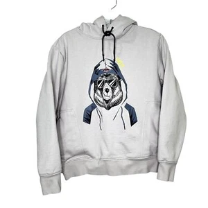 Bear Surfboards Gray Putty Heavyweight Pullover Hoodie Sweatshirt YXL - Picture 1 of 10