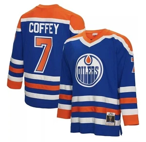 Mitchell & Ness Edmonton Oilers #7 Blue Line Hockey Jersey New Mens Sizes $200 - Picture 1 of 2