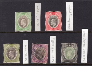 SOUTHERN NIGERIA 1904-09 Lot of (5) Values. MH / MNH / Used. Dies, Papers - Picture 1 of 3