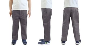 Boys School Uniform Pants New Size 4-16 Regular & Husky Flat Front Style NWT NEW - Picture 1 of 9