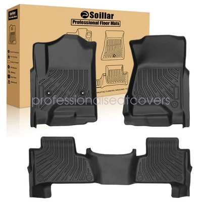 3D All-Weather TPE Floor Mats Liners 3Pcs Black For 2015-2020 Cadillac Escalade - Изображение 1 из 4