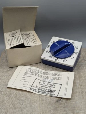 Vintage Westclox Mechanical Kitchen Timer Blue And White Boxed Germany  - Image 1 of 4