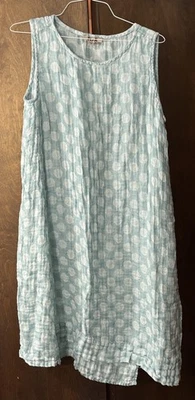 Vestido de lino grande para mujer FLAX lunares Lagenlook Foto 1 de 4