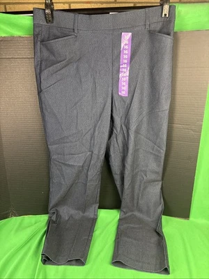 Pantalón tobillo elástico Rafaella para mujer talla 16 enjuague índigo Foto 1 de 4