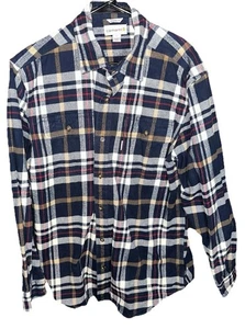 Camicia Carhartt Flanella Uomo Taglia L Blu Rosso Bianco Plaid Logo Pesante Lavoro Casual - Foto 1 di 6