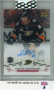 2018-19 Upper Deck Clear Cut Rookie Exclusives  Kiefer Sherwood Autograph 8/65 - Picture 1 of 2