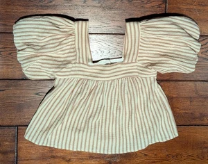 Everly 100% Cotton Cropped Top w/ Short Puff Sleeves Back Buttoned Size XS - Picture 1 of 13