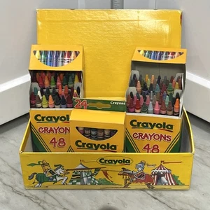 Vintage 1999-00 Crayola Buntstifte 24/48 Packungen Binney & Smith MIT AUFBEWAHRUNGSBOX - Bild 1 von 12