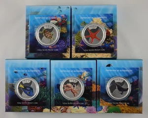 Australia - 2011-2012 - Silver Proof 5 Coin Set - Australian Sea Life - The R... - Bild 1 von 4