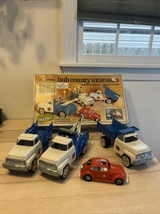 1972 Hubley Hub County Highways Mighty Metal Truck Fleet Set In Original Box - Picture 1 of 24