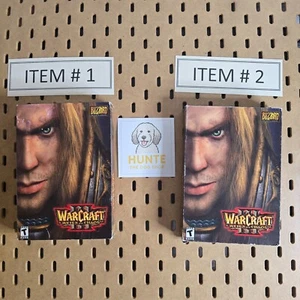 Warcraft III Reign of Chaos (2002) PC Lot x2 Human Variant Big Box CIB Rare - Picture 1 of 16