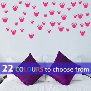 MINNIE MOUSE mixed 2 & 3 inch head ears pack wall art sticker decal disney kids - Picture 1 of 30