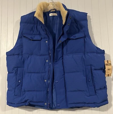 Nuevo Con Etiquetas Chaleco para Hombre RuffHewn Talla XX Grande Imitación Piel Puffer Chaqueta Azul Foto 1 de 4