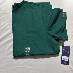 Cherokee Workwear Scrubs Unisex V Neck Top 4876 HUNW Hunter Green - Picture 1 of 3