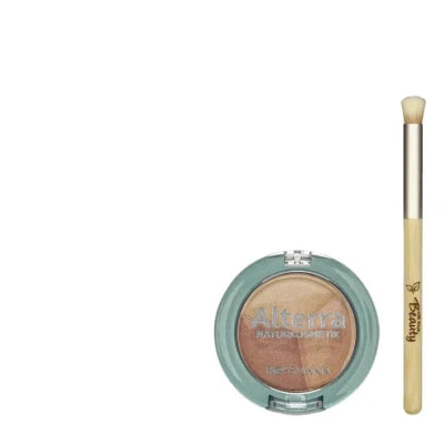 3tlg. Set | Alterra Bio Lidschatten 01 Cacao Sensation | Pinsel | Kosmetikband - Bild 1 von 2