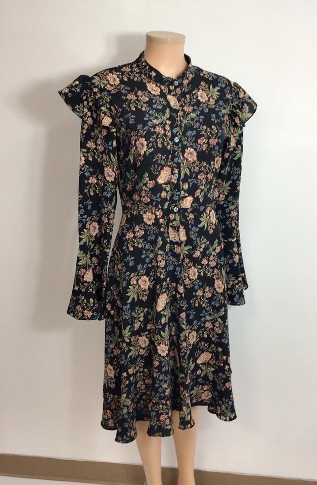 Nasty Gal цветочный платье фея гранж оборки рукава женщин XS - Изображение 1 из 4