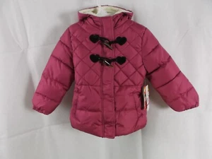 PINK PLATINUM GIRLS PINK BERRY HOODED PUFFER JACKET - SIZE 5/6 - NEW WITH TAGS - Picture 1 of 7