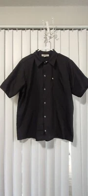 Edwards Tuff-Tested Black Short Sleeve Button Chef Top Large - Image 1 of 4