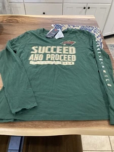 WOMENS FANATICS NHL MINNESOTA WILD LONG SLEEVE SHIRT S SMALL GREEN NWT - Picture 1 of 4