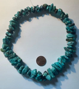 VINTAGE 15" BLUE TURQUOISE NUGGETS 15" STRAND 103-125 GRAMS EACH BELOW WHOLESALE - Picture 1 of 4