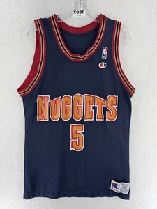 Vintage Champion Jalen Rose Denver Nuggets #5 Navy Blue Jersey 40 Men’s Clean - Picture 1 of 9