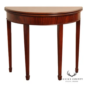 Federal Style Flip-Top Mahogany Demilune Game Table - Picture 1 of 17