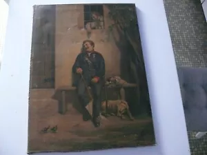 Altes Bild Galgenhumor 1873 Kunstdruck auf Leinwand gezapfter Holzrahmen ca. 100 - Picture 1 of 19
