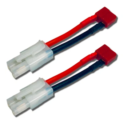 VUNIVERSUM 2x Tamiya Stecker auf T-Plug Buchse Adapterkabel Lipo Adapter Ladeadapter 14AWG