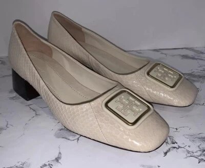 Zapatos Tory Burch para mujer Georgia de tacón ancho de cuero con logotipo de bomba 9,5 nuevos con caja Foto 1 de 4