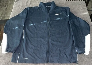 Nike Dri Fit Jacket Mens Extra Large Track Blue White Swoosh Logo Full Zip - Picture 1 of 10