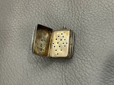 Antique English Nathaniel Mills Sterling Silver Vinaigrette Cover