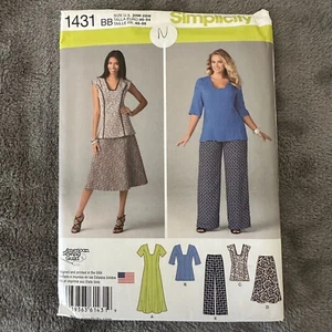 Simplicity Pattern 1431 Sz 20W-28W Misses Midi Dress or Tunic Pants Midi Skirt - Picture 1 of 6
