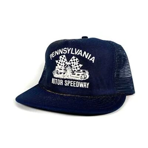 Vintage 80's Pennsylvania Motor Speedway Made in USA Trucker Hat - Picture 1 of 7
