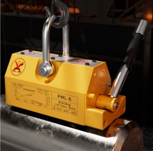 Elevador magnético de acero de 600 kg de 1 pieza imán de elevación de elevación de grúa de alta resistencia amarillo - Imagen 1 de 16