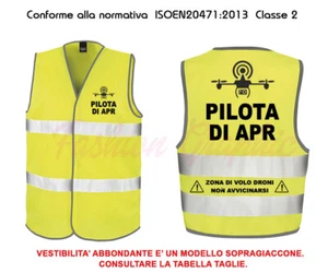GILET ALTA VISIBILITA' PILOTA APR DRONI SICUREZZA DRONE RESULT OMOLOGATO LAVORO - Imagen 1 de 7