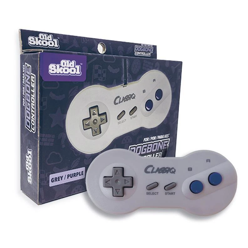 "Dogbone" Controller (Grey/Purple) for NES - Image 1 of 3