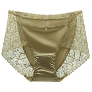 Women Sexy Lingerie Satin Lace Seamless Brief Knicker Underpants Breathable - Picture 1 of 18