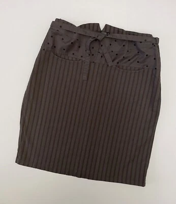 Gudrun Sjoden Skirts Striped Polka Dots Belted Cotton-Linen Size XL - Image 1 of 4